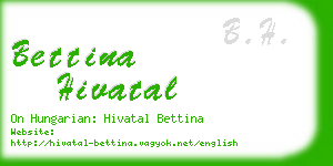 bettina hivatal business card